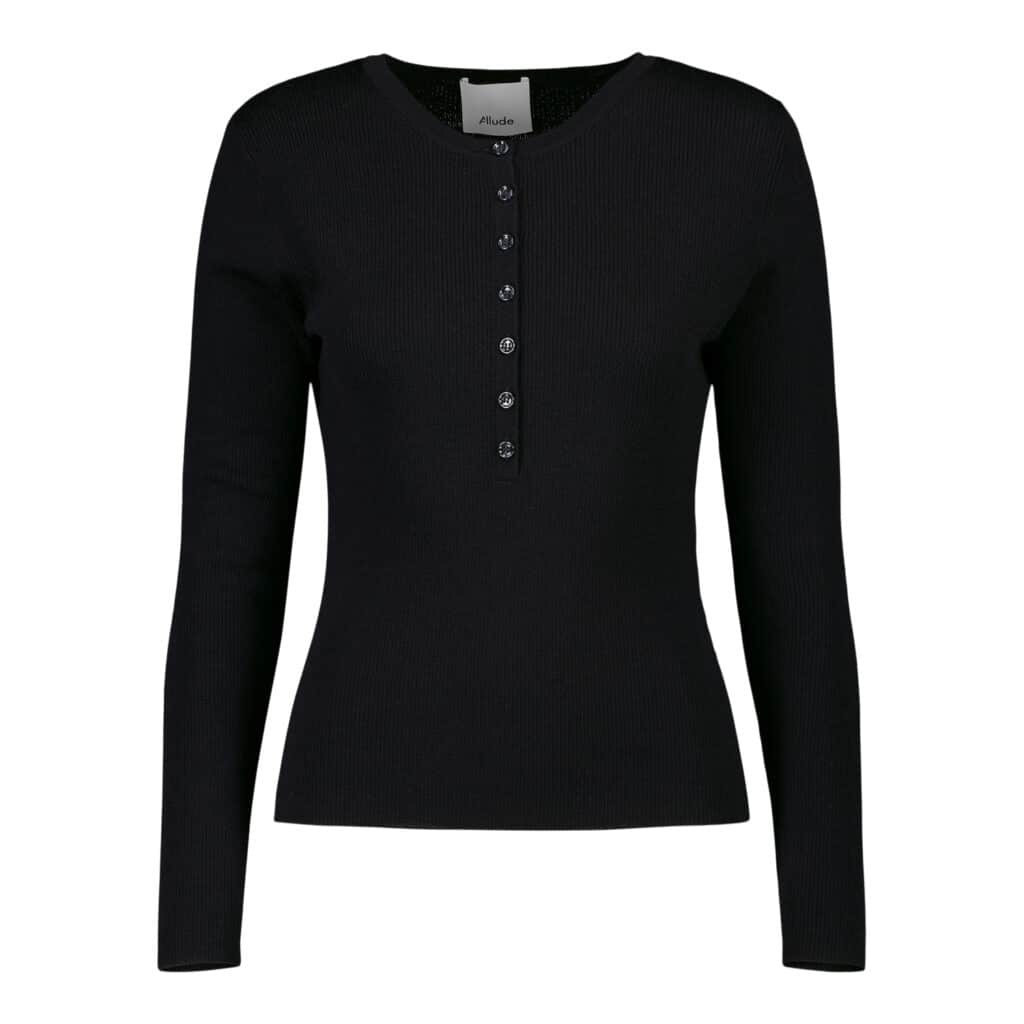 ALLUDE Merino Wool Black Top