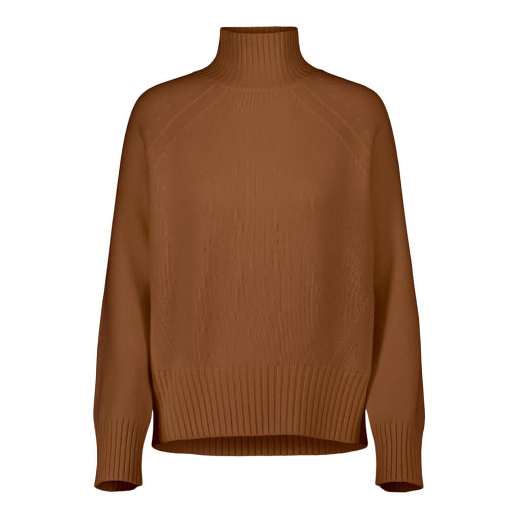 Allude Mockneck Brown Sweater