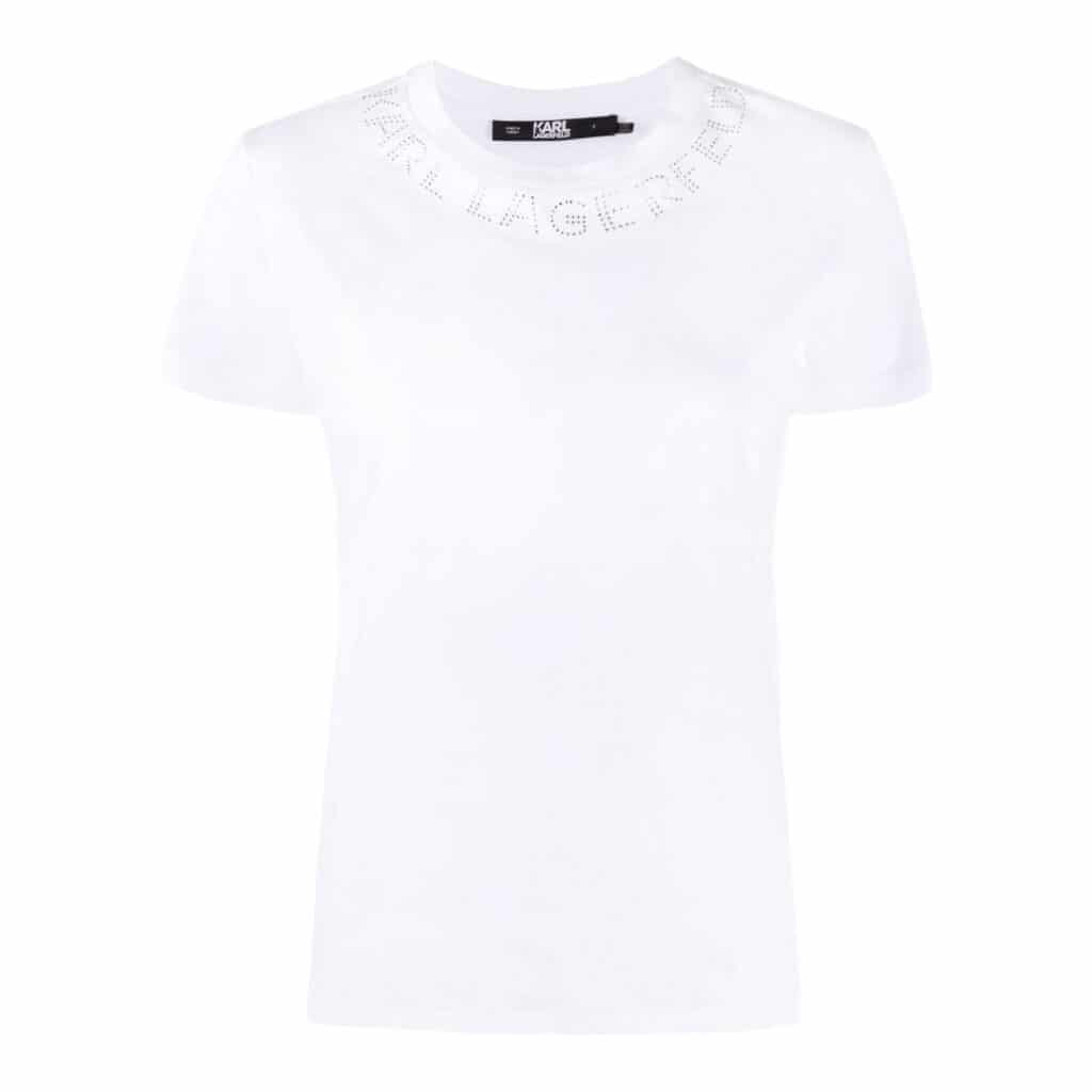 Karl Lagerfeld White Rhinestone T-shirt