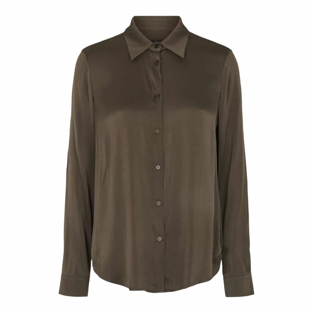Sand Copenhagen Matt Latia Khaki Silkbluse