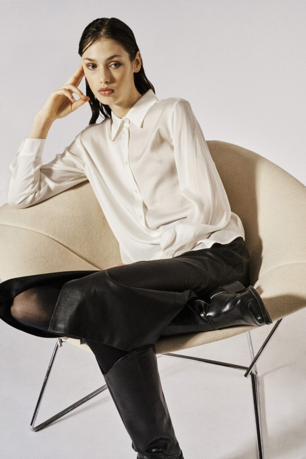 Sand Copenhagen Matt Latia White Silkbluse - Image 2