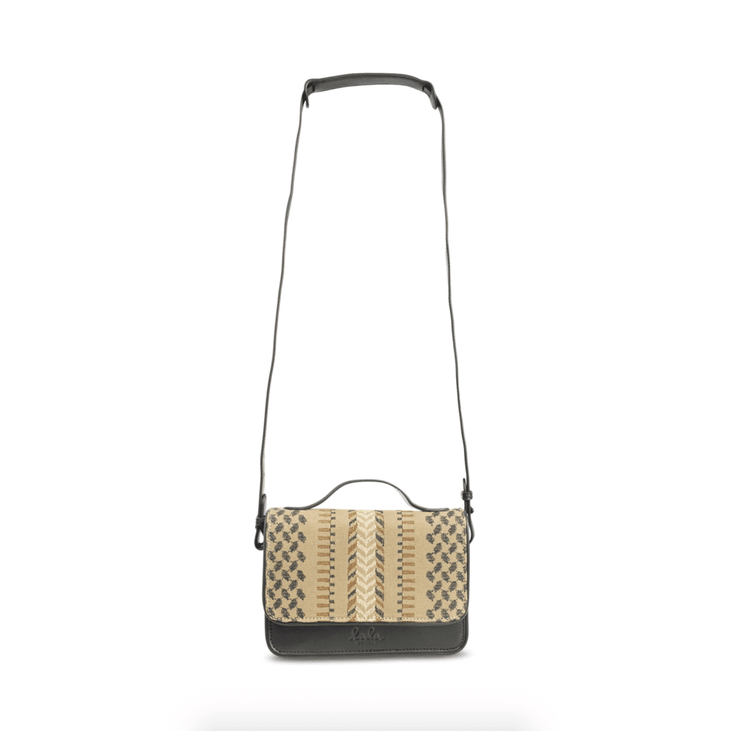 Lala Berlin Crossbody Silk X-Stitch Camel