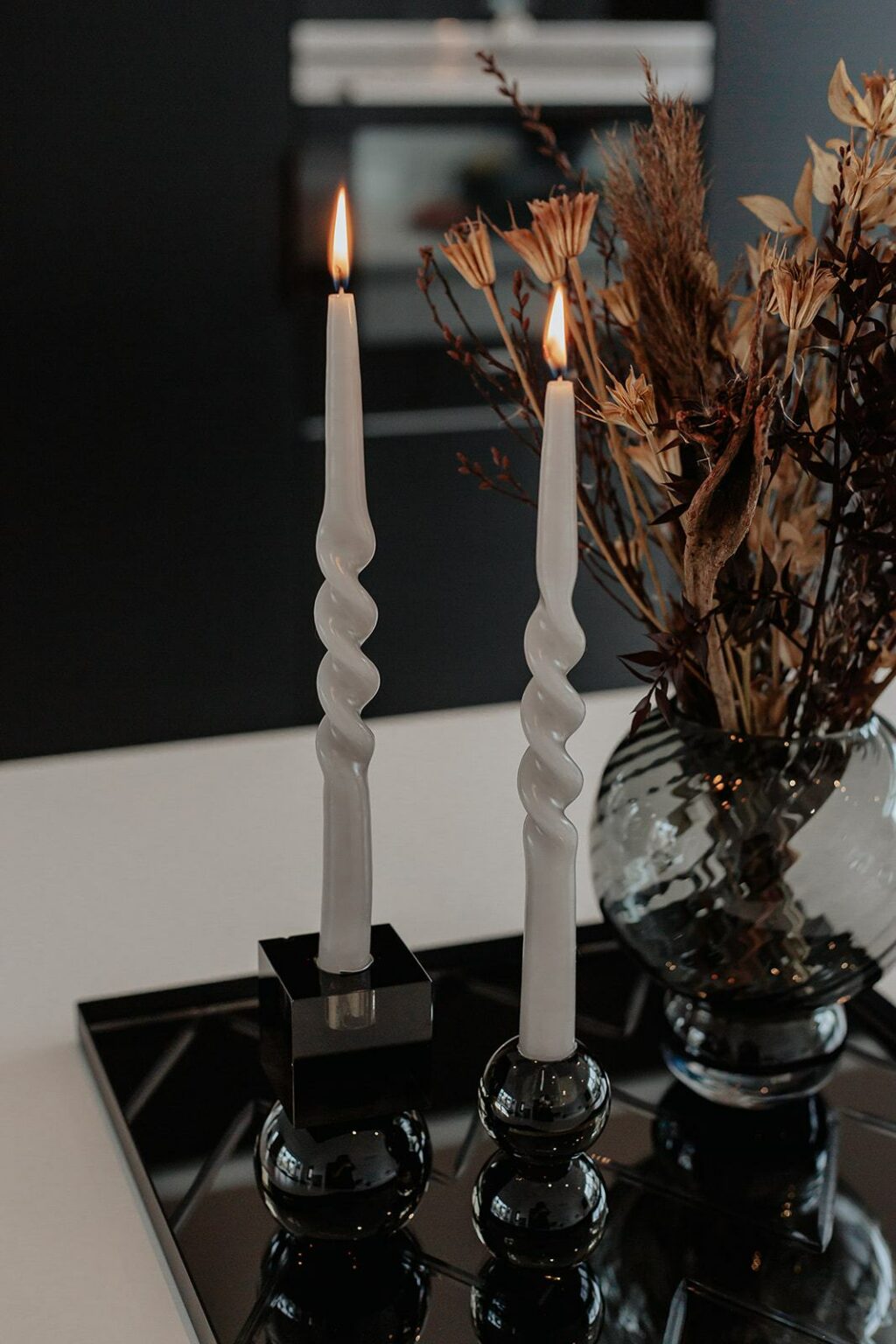 Spectrum Thunder Grey Fully Curlet Candle 4 stk - Image 2