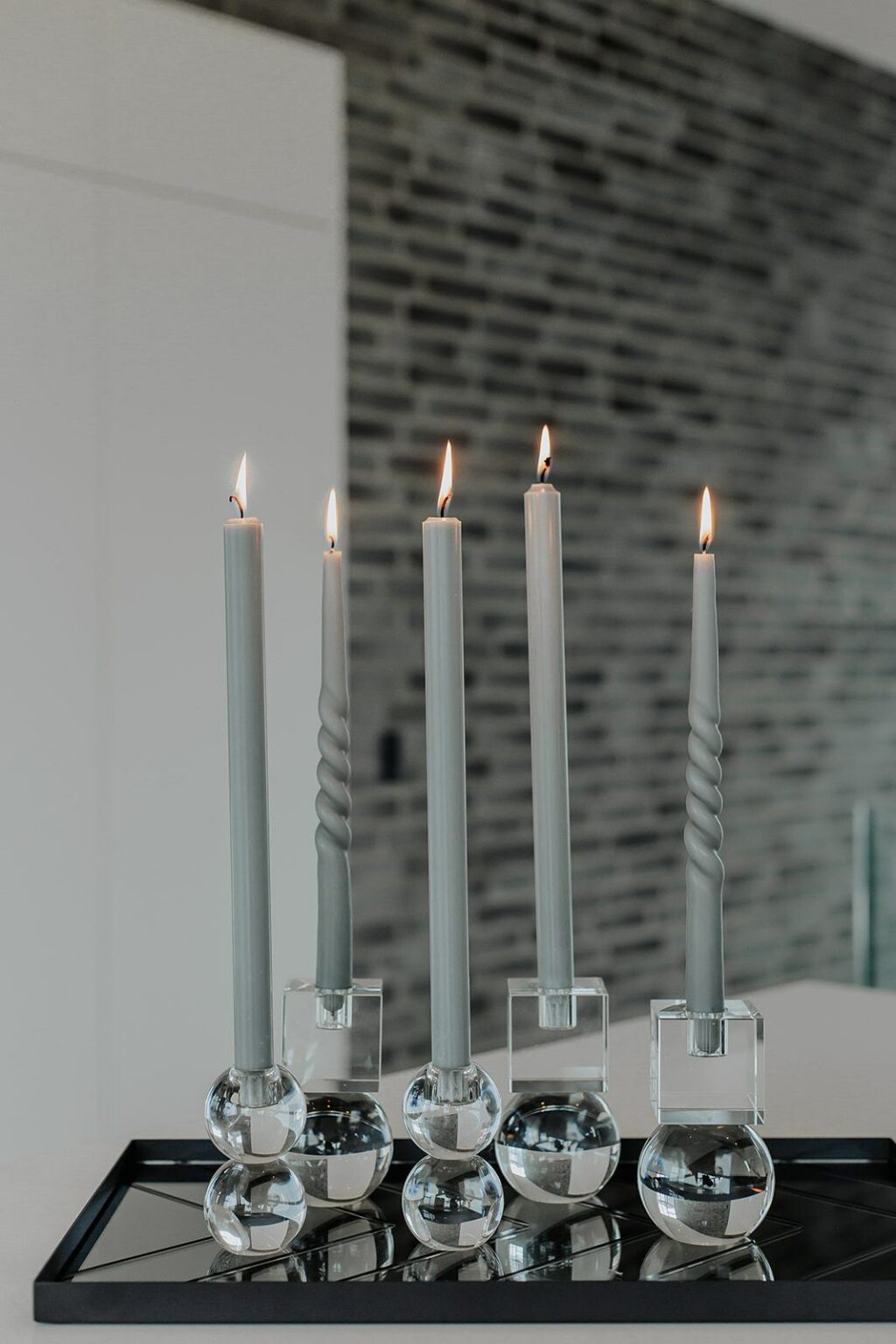 Spectrum Nordic Swan Steel Grey Candle 8 Stk - Image 2