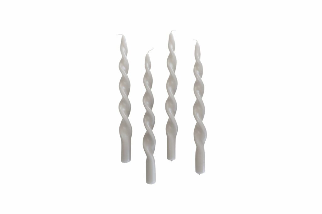 Spectrum Thunder Grey Fully Curled Candle 4 stk