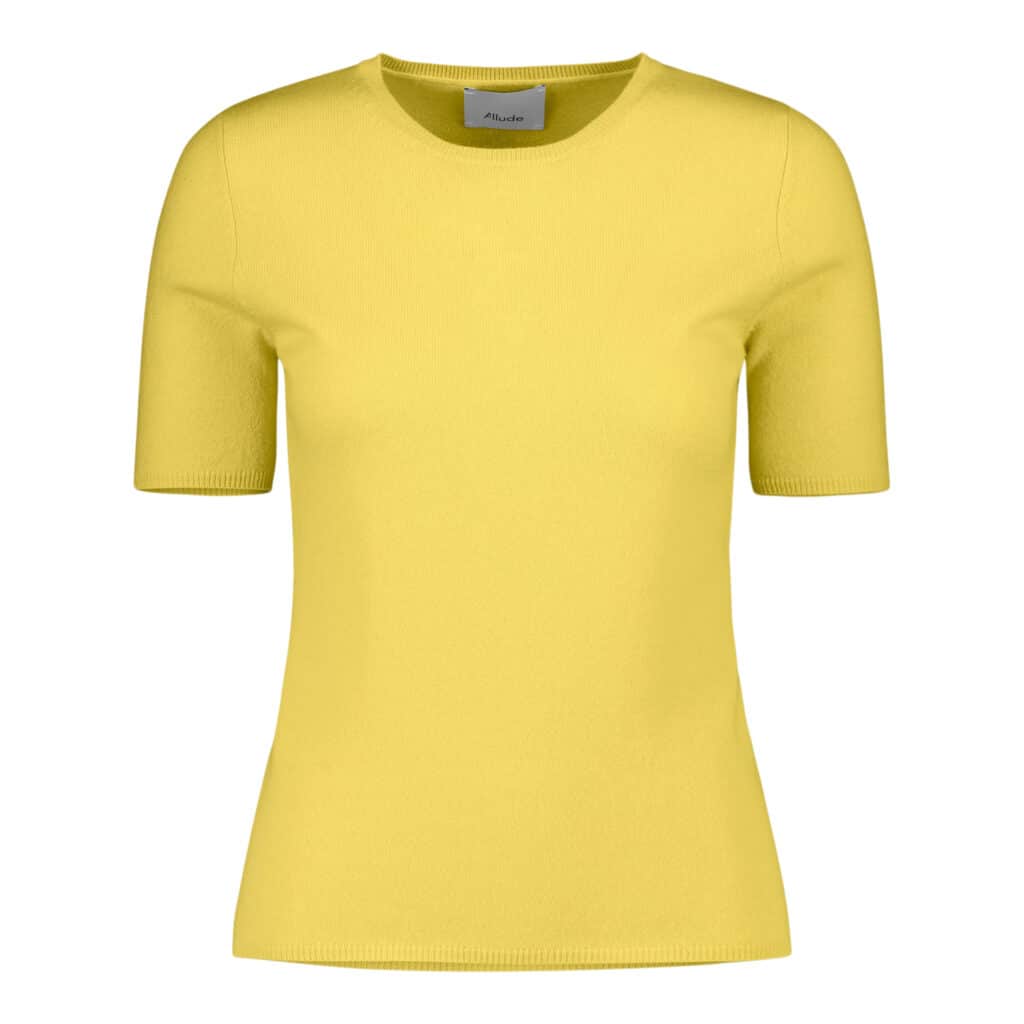 Allude Gul Kortærmet Cashmere Top