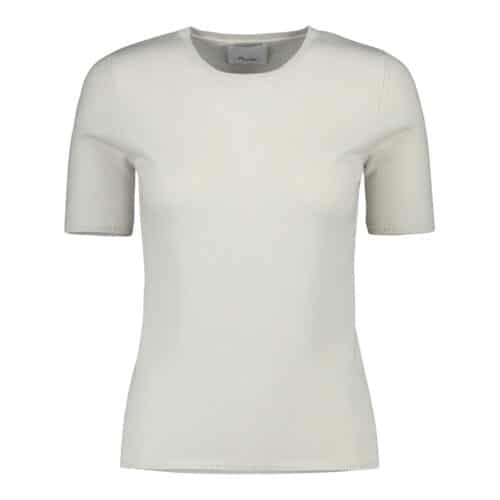 Allude White Short Sleeved Cashmere Top