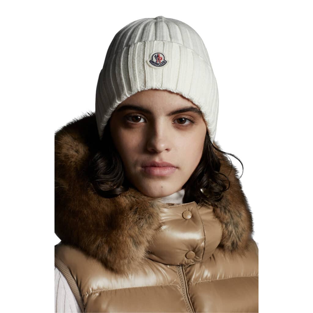 Moncler Cream Rib Hat - Image 2