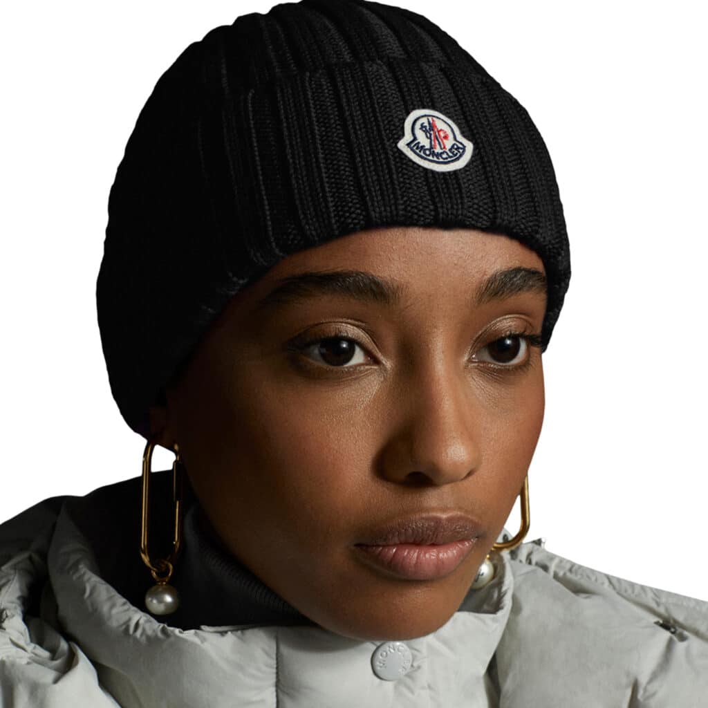 Moncler Black Rib Hat - Image 2