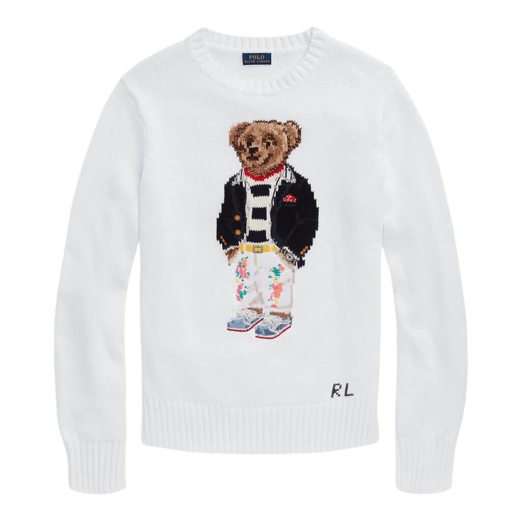 Polo Ralph Lauren White Polo Bear Knit