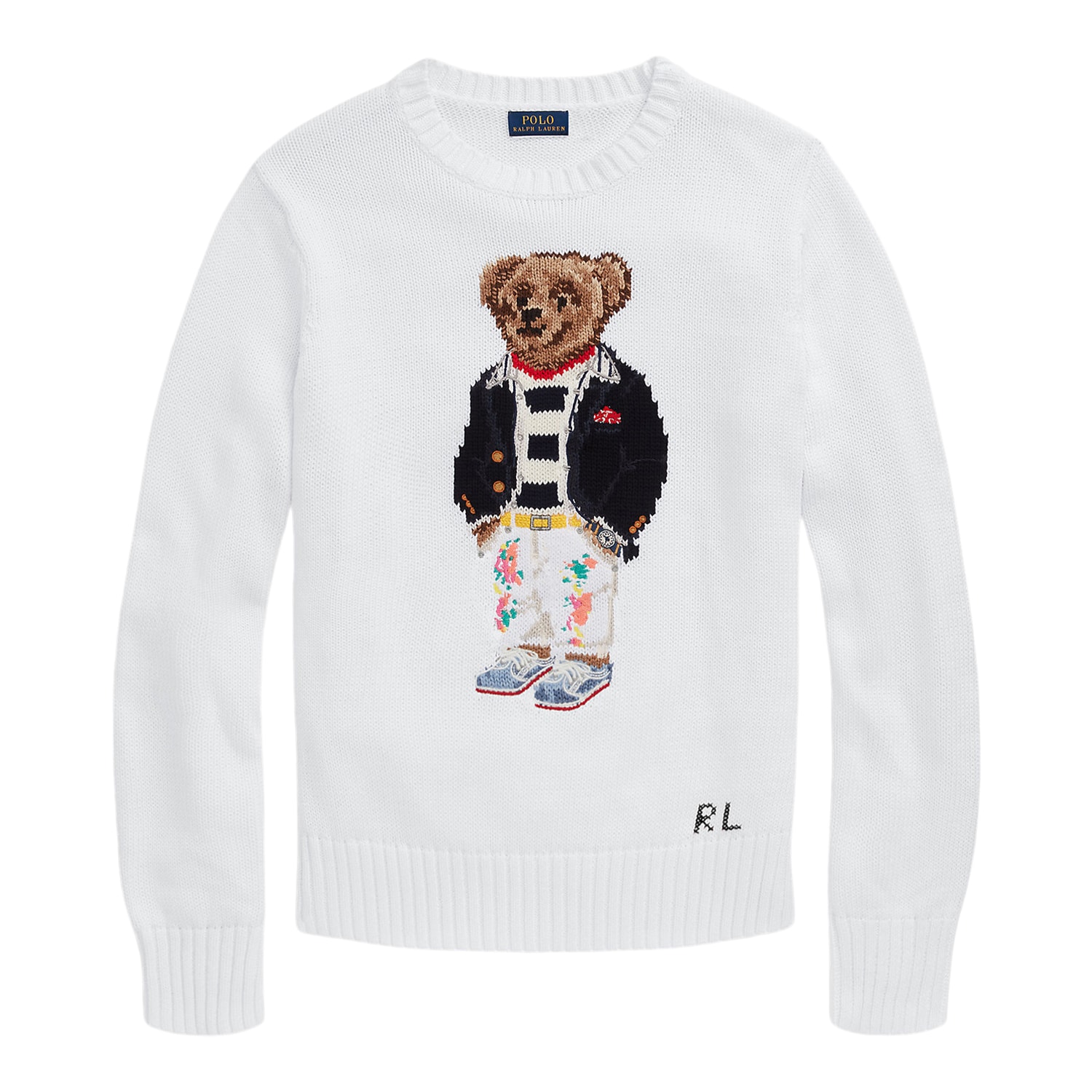 mund Reorganisere Smidighed Polo Ralph Lauren Hvid Polo Bear Strik - LAURA THOMSEN LUXURY