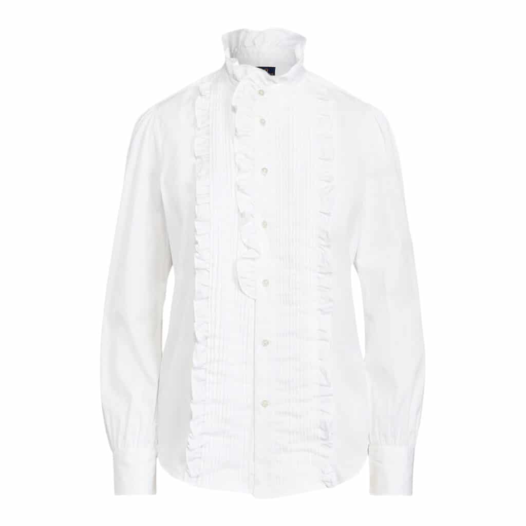 Polo Ralph Lauren Ruffle- Trim Poplin Shirt
