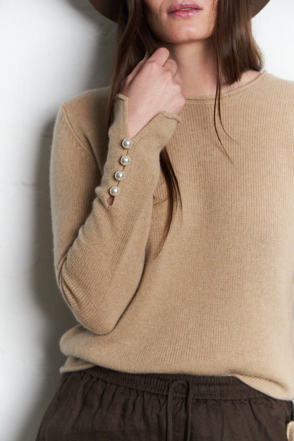 O'TAY Abbelone Camel Melange Cashmere Sweater - Image 2