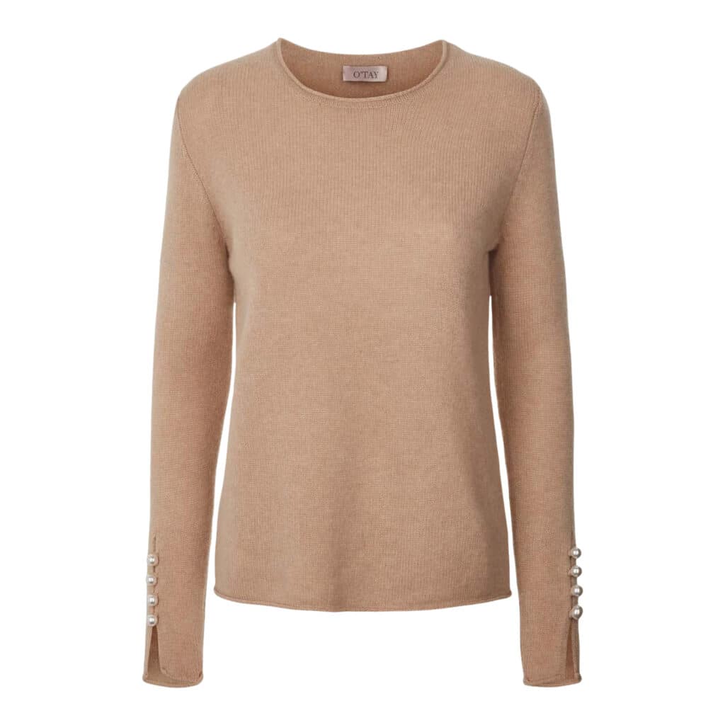 O'TAY Abbelone Camel Melange Cashmere Sweater