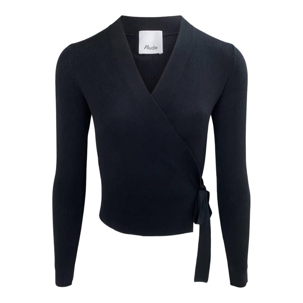 ALLUDE Wrap Top Black