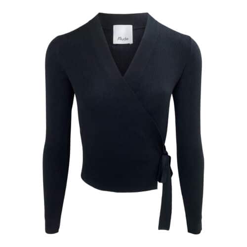 ALLUDE Wrap Top Black