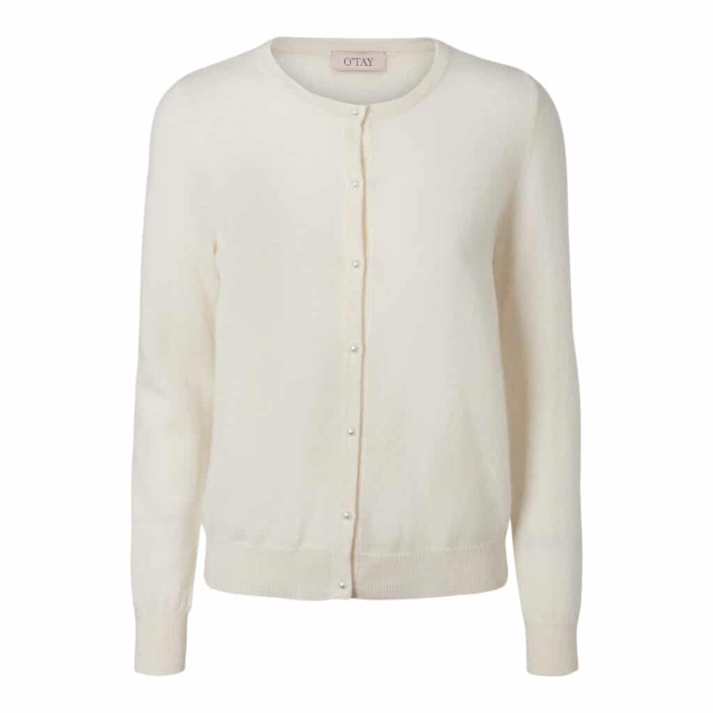 O'TAY Lailabeth Off White Cashmere Cardigan