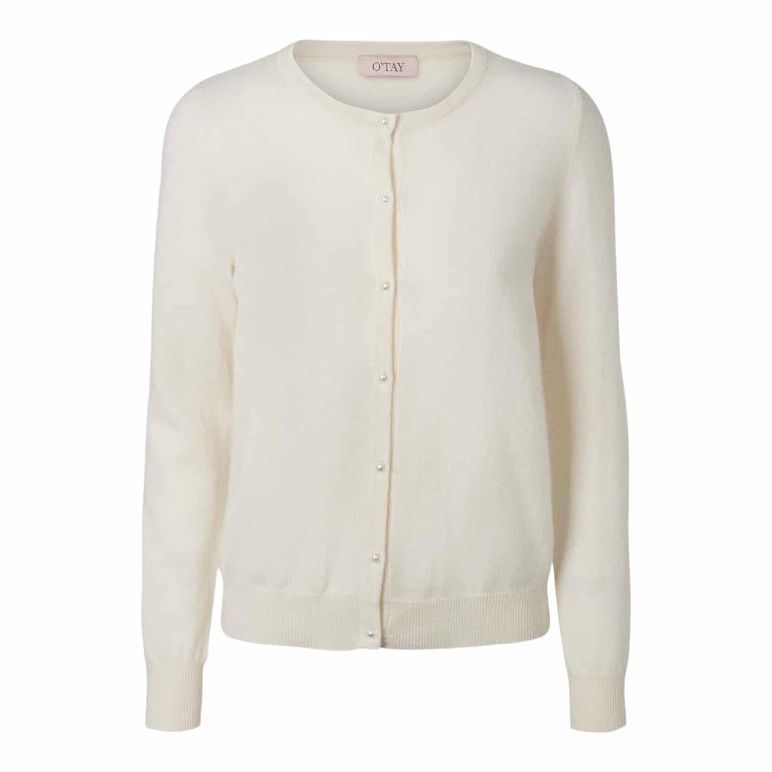 O'TAY Lailabeth Off White Cashmere Cardigan - LAURA THOMSEN LUXURY