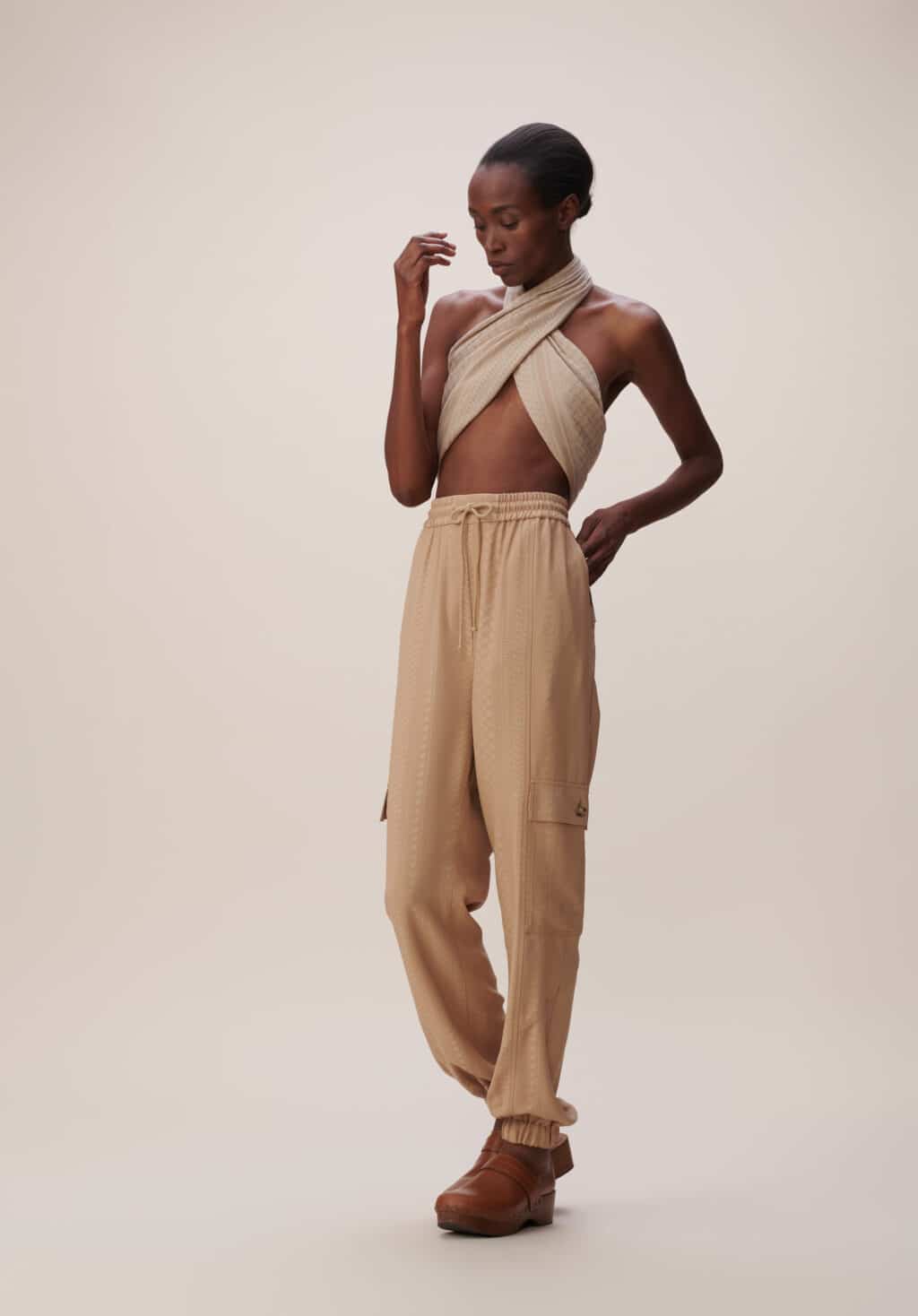Lala Berlin Cube Amalis Light Brown Scarf - Image 3