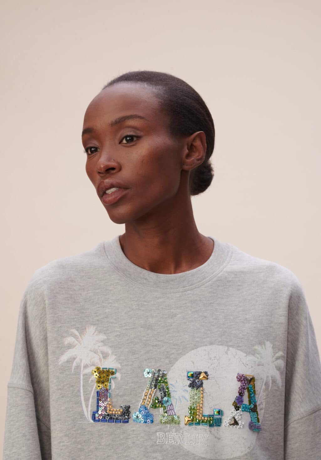 Lala Berlin Sweatshirt Izan Grey Melange - Image 4