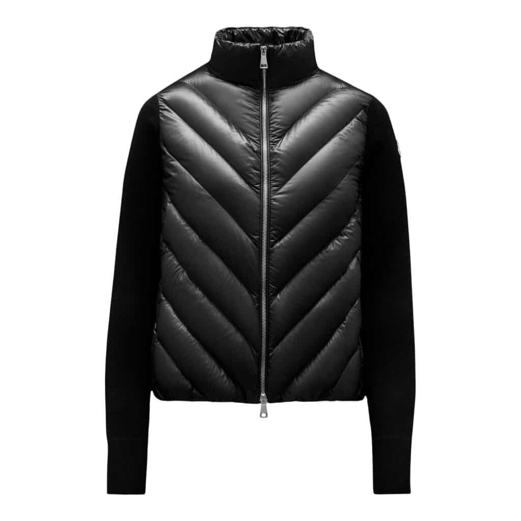 Moncler Cardigan Skrå Panel Sort