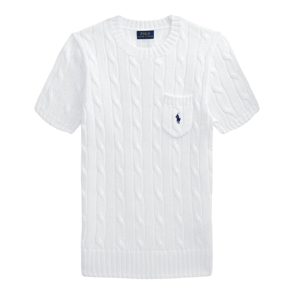 Polo Ralph Lauren White short sleeved Cable Knit
