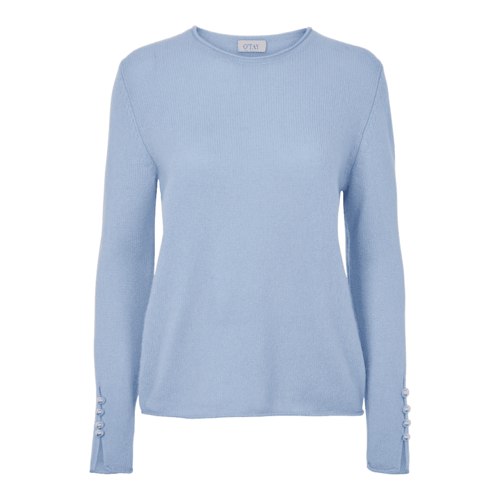 O'TAY Abalone Sea Blue Cashmere Sweater