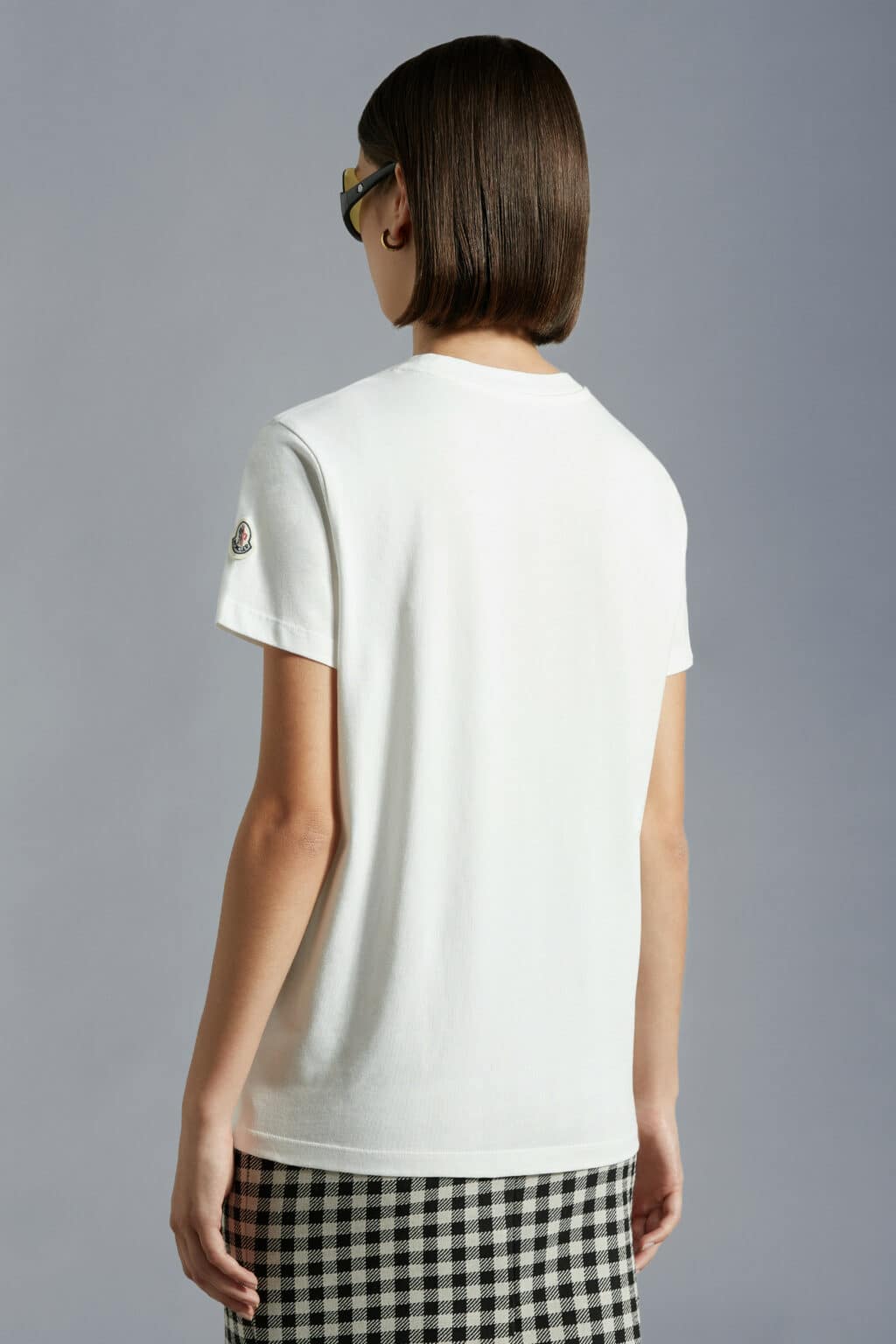Moncler Hvid t-shirt Sort Logo - Image 2
