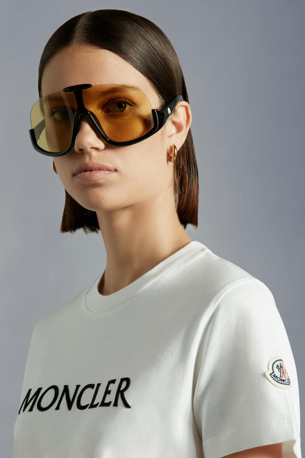 Moncler Hvid t-shirt Sort Logo - Image 4