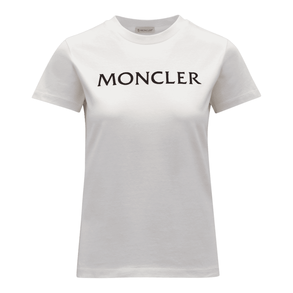Moncler Hvid t-shirt Sort Logo