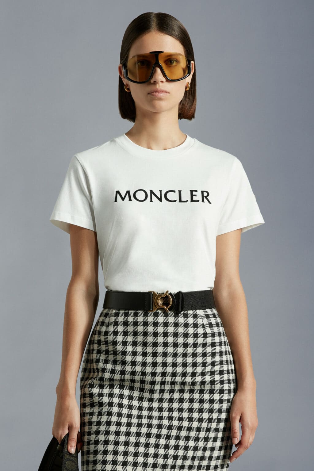 Moncler Hvid t-shirt Sort Logo - Image 6