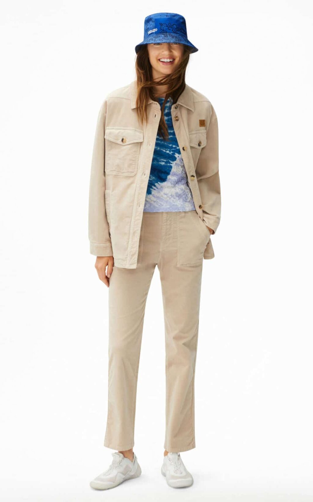 Kenzo Beige Velur Shirt/Jacket - Image 2