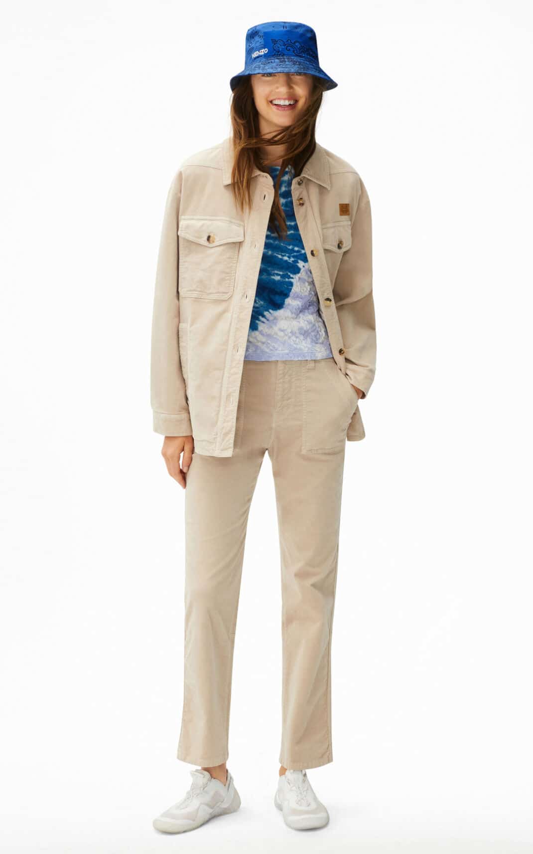 Kenzo Beige Velur Shirt/Jacket - LAURA THOMSEN LUXURY