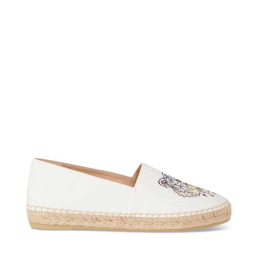 kenzo Hvid Tiger Espadrilles med logo