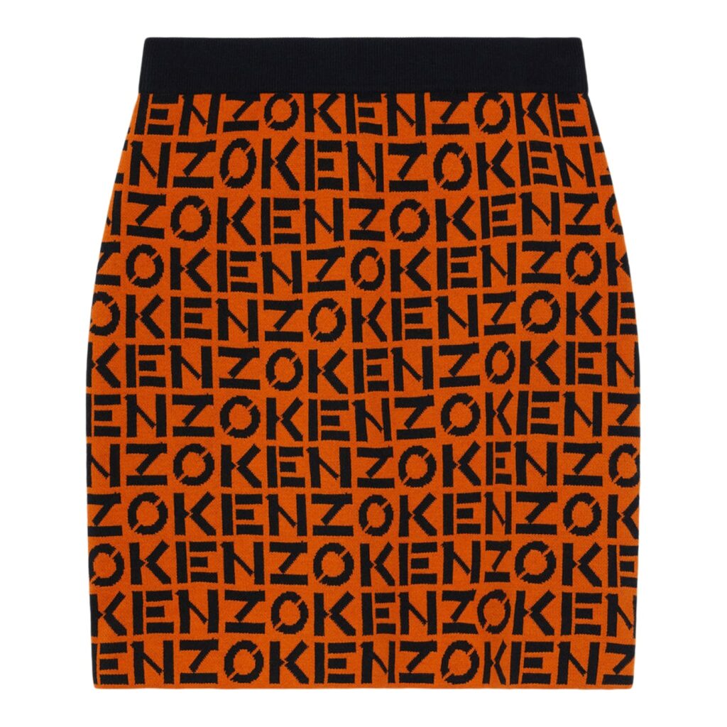 KENZO orange Logo Skirt
