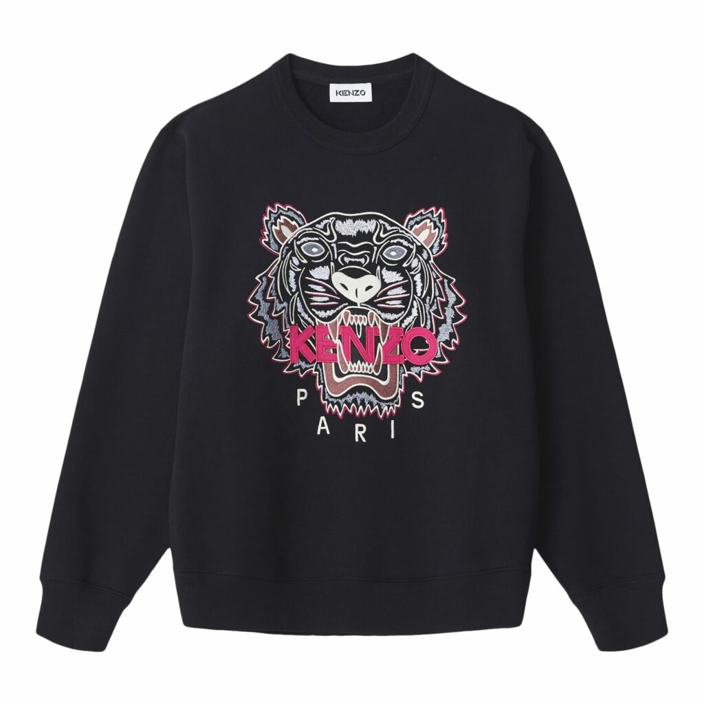 Kenzo Black Tiger pink logo Sweatshirt