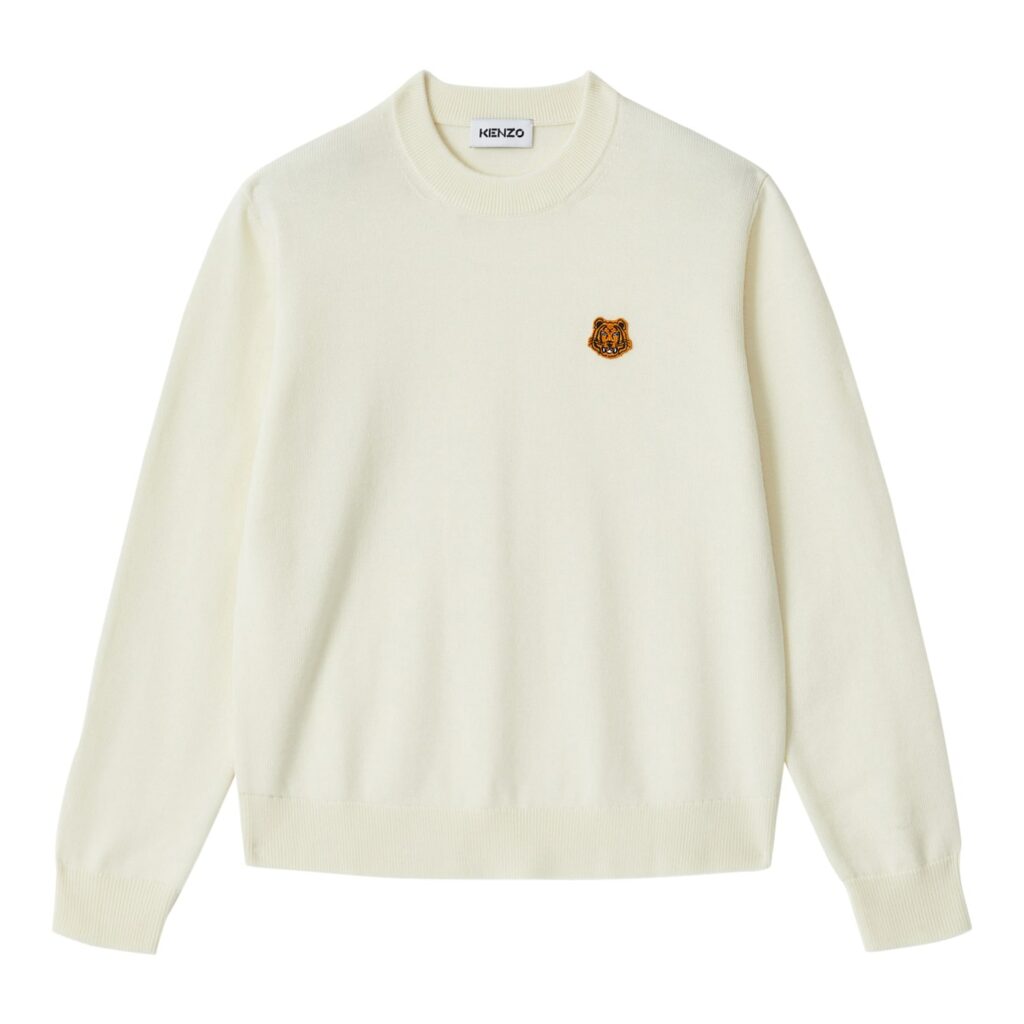 Kenzo Cream Tiger Crest Knit