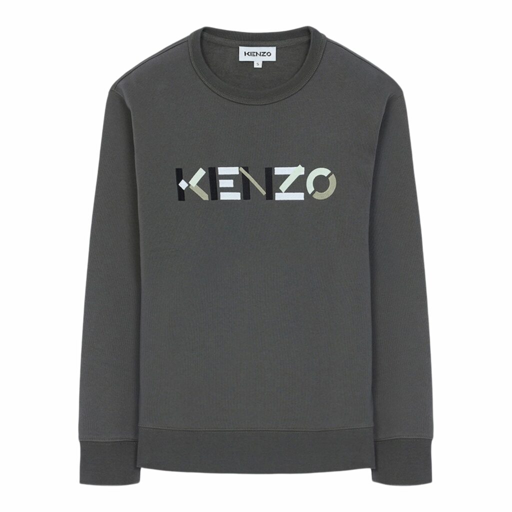 Kenzo Sweater i grå/grøn strik
