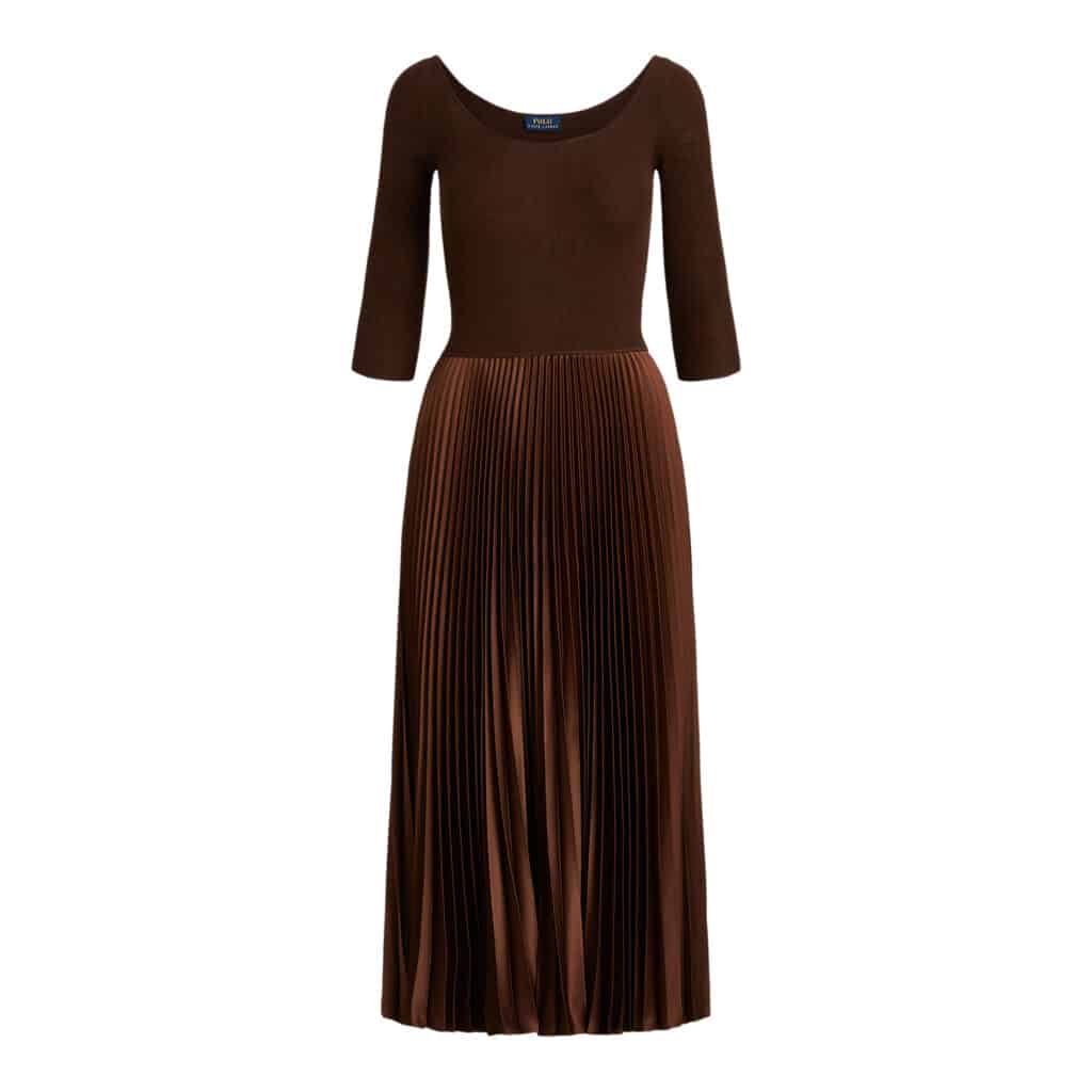 Polo Ralph Lauren Brown Plisse Dress