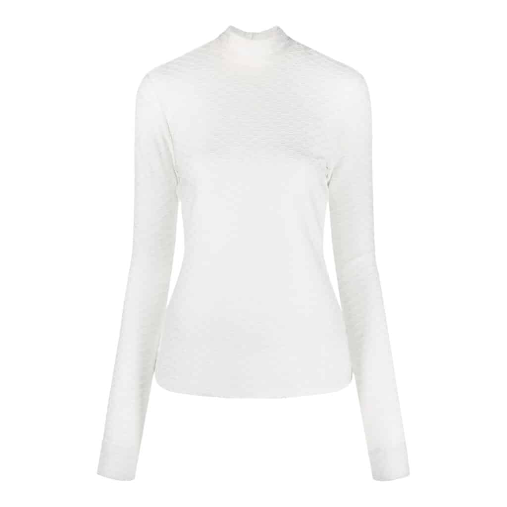 Karl Lagerfeld Cream Textur Top - LAURA THOMSEN LUXURY