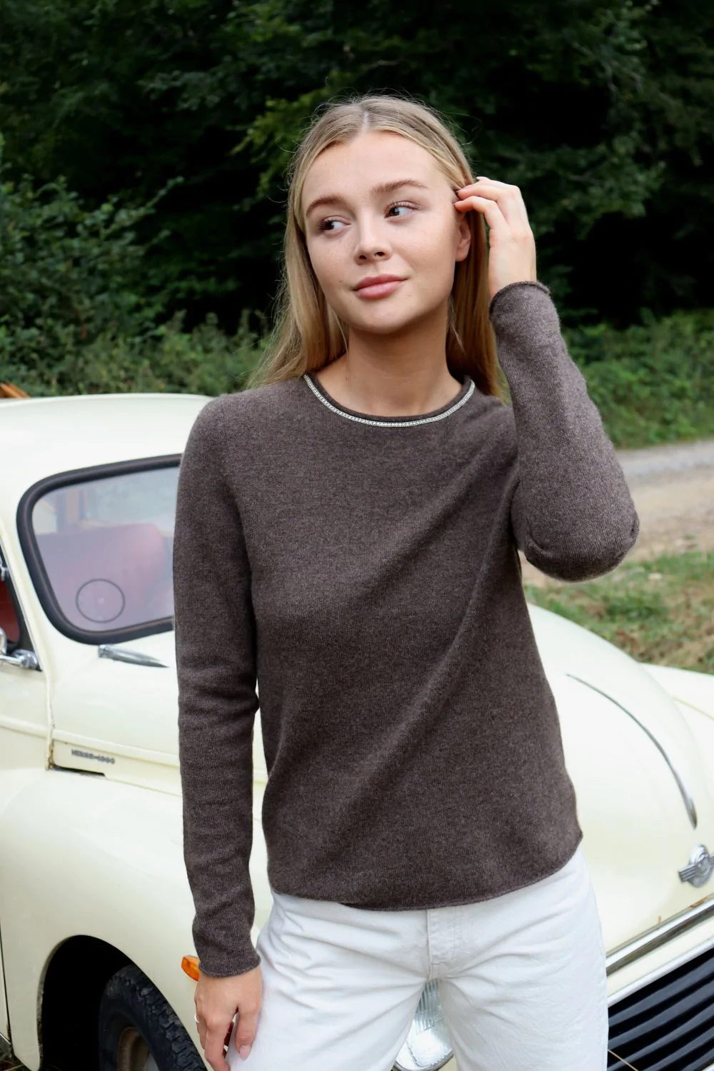 Virkelig Great Barrier Reef rødme O'Tay Wanda Teddy Brown Sweater - LAURA THOMSEN LUXURY