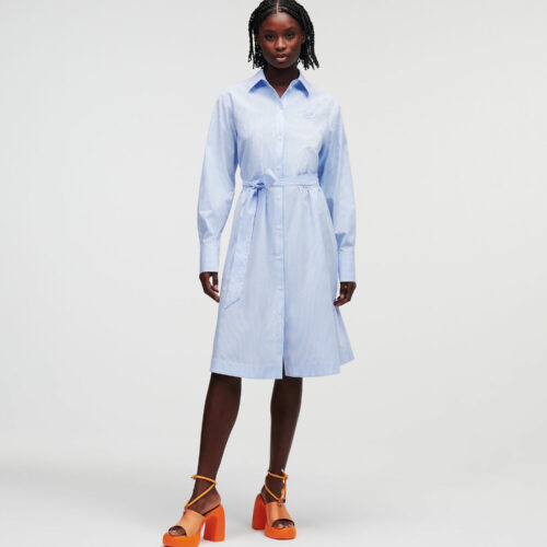 Karl Lagerfeld STRIPE EMBROIDERY SHIRTDRESS