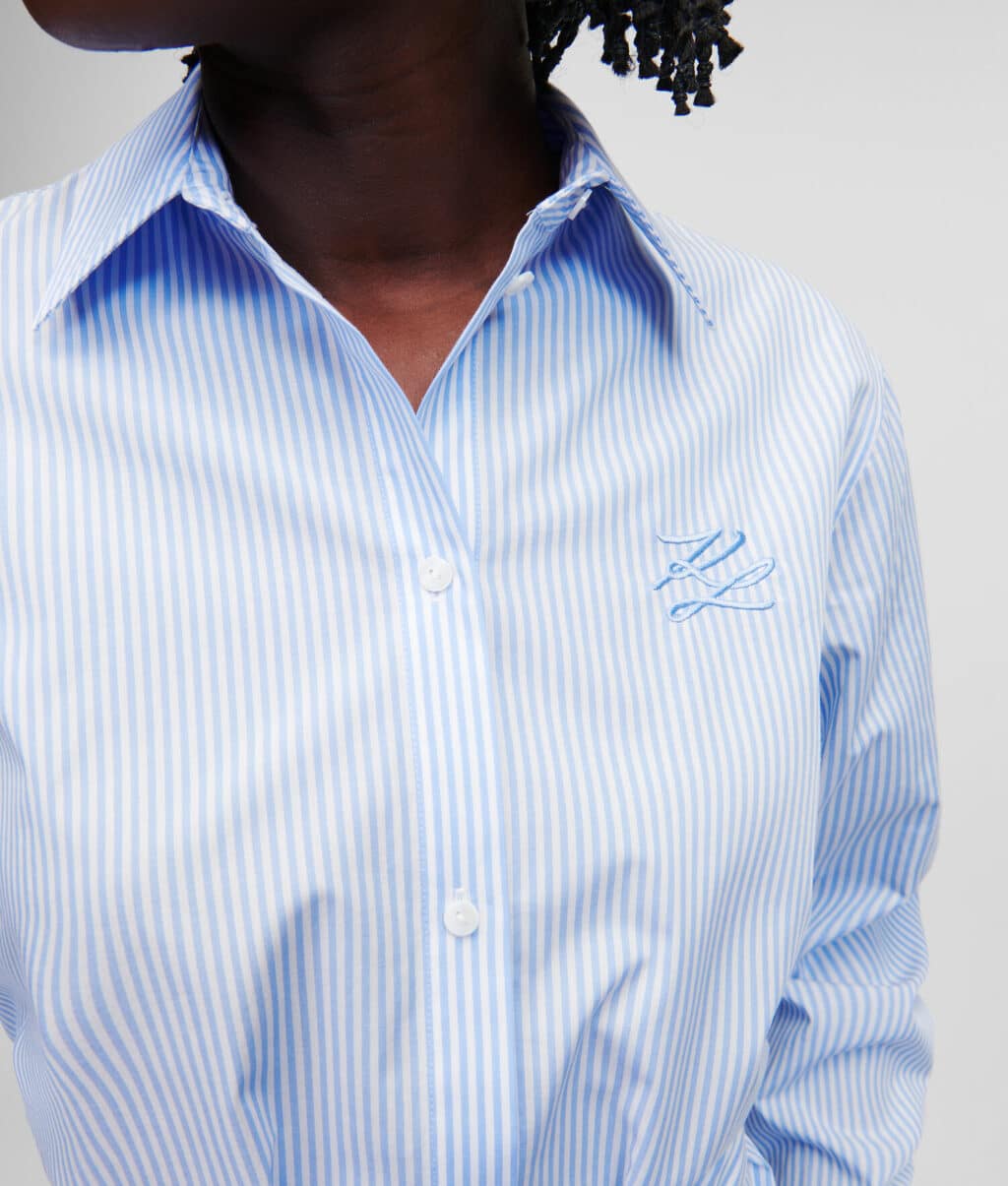 Karl Lagerfeld STRIPE EMBROIDERY SHIRTDRESS - Image 2