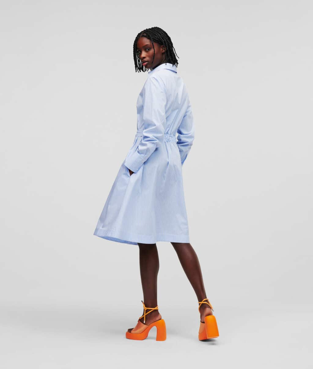 Karl Lagerfeld STRIPE EMBROIDERY SHIRTDRESS - Image 3