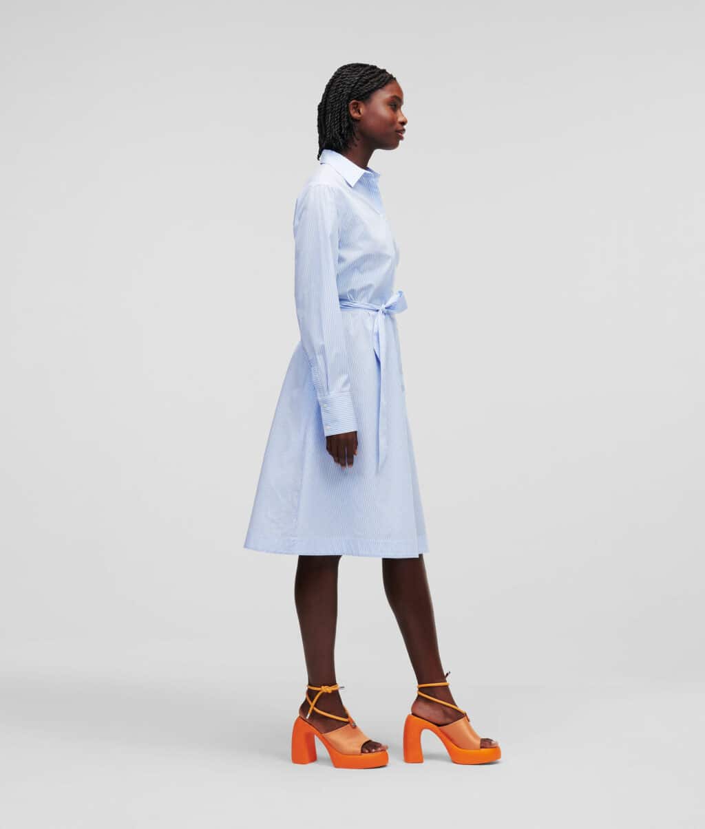 Karl Lagerfeld STRIPE EMBROIDERY SHIRTDRESS - Image 4