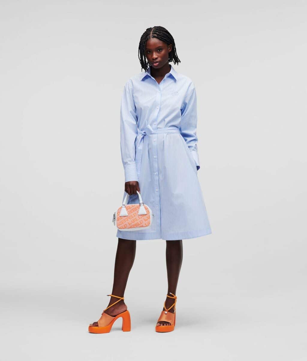 Karl Lagerfeld STRIPE EMBROIDERY SHIRTDRESS - Image 5