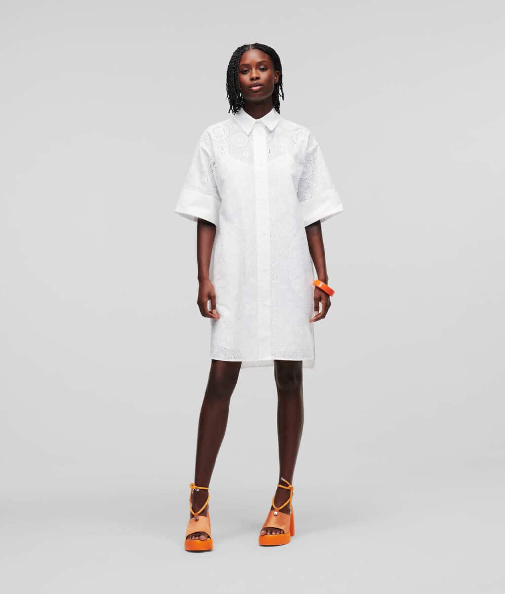 Karl Lagerfeld BRODERIE ANGLAISE SHIRTDRESS
