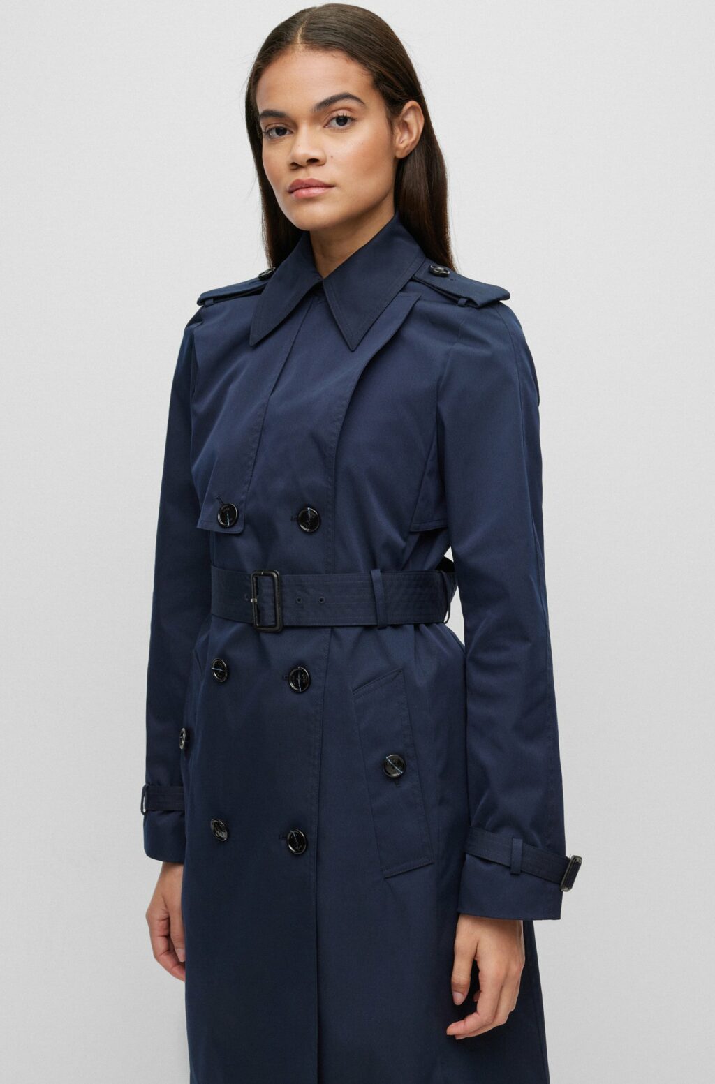 BOSS Jappa Trench Coat Navy Blå - Image 2
