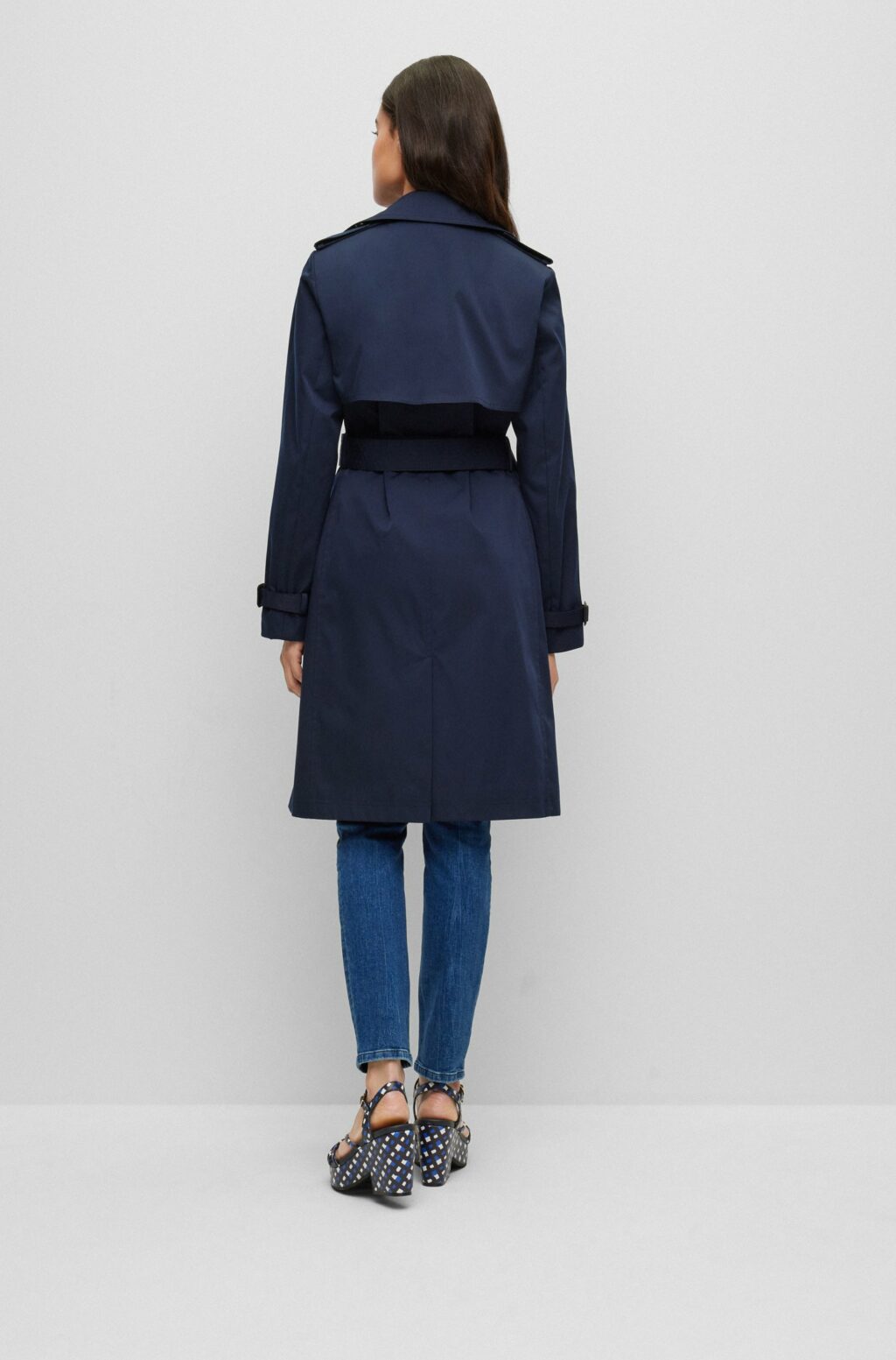 BOSS Jappa Trench Coat Navy Blå - Image 3