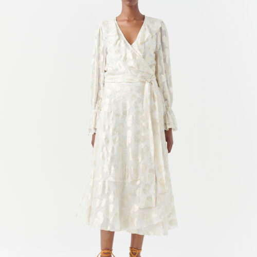 DEA KUDIBAL JOSEFINA Wrap Kjole Seashell Gold